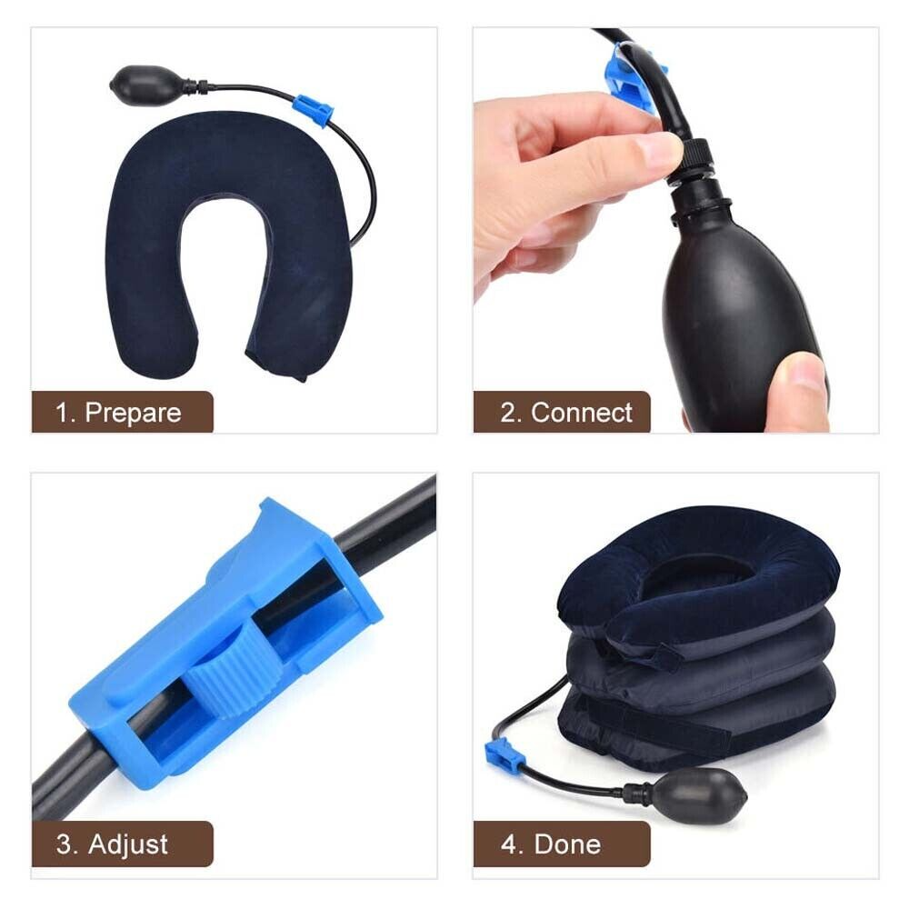 Cervical Neck Traction Device Collar Brace Support Pain Relief