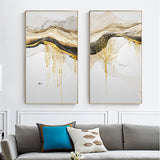Abstract Golden Sun Canvas Painting Flowing Big Paint Posters Prints Fashion Tableaux Living Room Nordic Wall Art Decor Tableaux