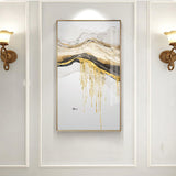 Abstract Golden Sun Canvas Painting Flowing Big Paint Posters Prints Fashion Tableaux Living Room Nordic Wall Art Decor Tableaux