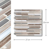 Vividtiles Wood Pattern Easy to DIY Self Adhesive Backsplash Vinyl Wallpaper 3D Peel and Stick Wall Tiles