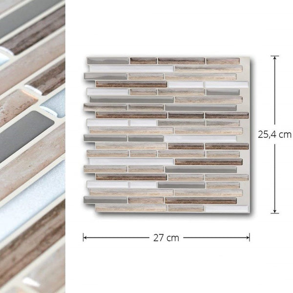 Vividtiles Wood Pattern Easy to DIY Self Adhesive Backsplash Vinyl Wallpaper 3D Peel and Stick Wall Tiles